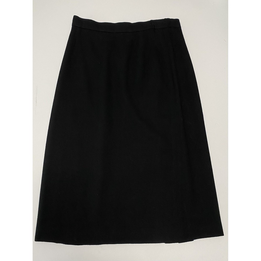 Vtg 100% Pure Wool Midi Skirt 12 Quiet Luxury Office Capsule Minimalist